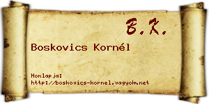 Boskovics Kornél névjegykártya